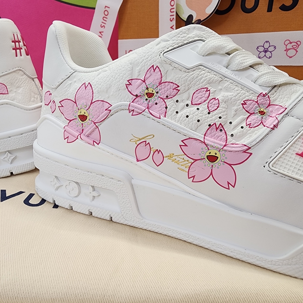 LOUIS VUITTON 2025 LV x TM Takashi Murakami Cherry Blossom Trainer Sneaker 39 - Picture 6 of 8